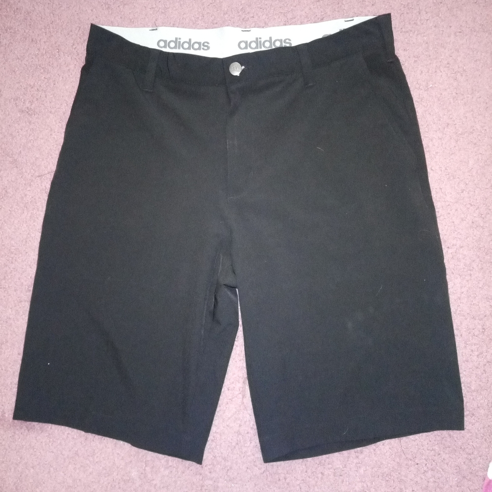 Adidas black and white golf shorts